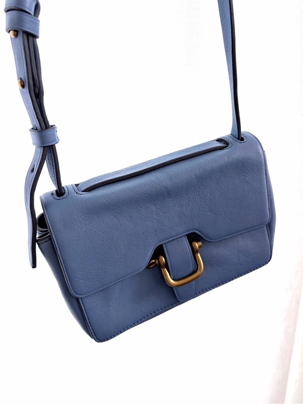 J. Crew Blue Leather Crossbody Bag